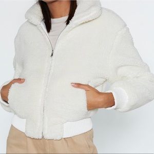 NWT: Teddy Borg Cropped Jacket